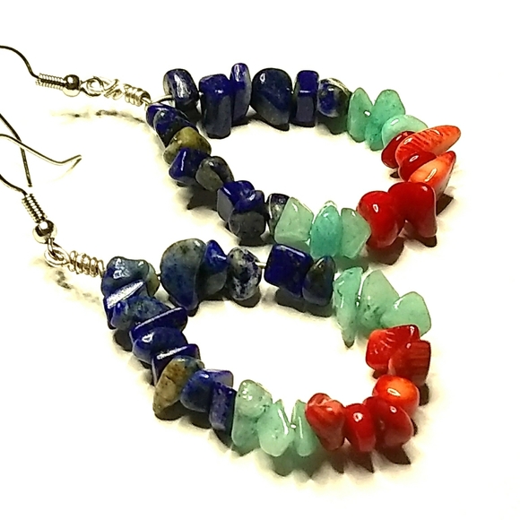 Hand Crafted Jewelry - 🔥SOLD🔥at Comanche PowWow🔥 Semi-Precious Stone Pierced Earrings